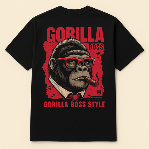 Gorilla Boss Oversized Black T-Shirt
