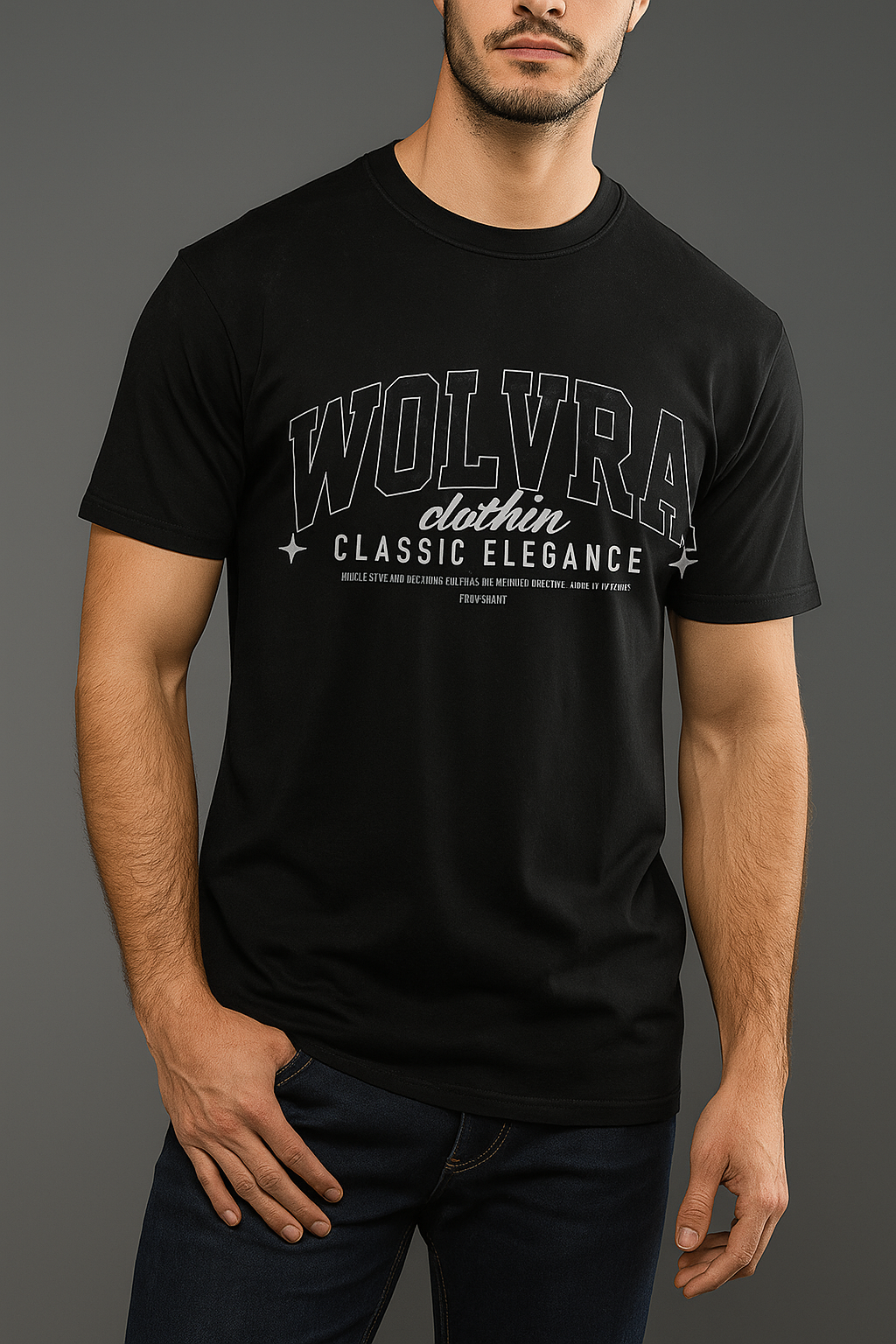 Wolvra Black Oversized T-Shirt