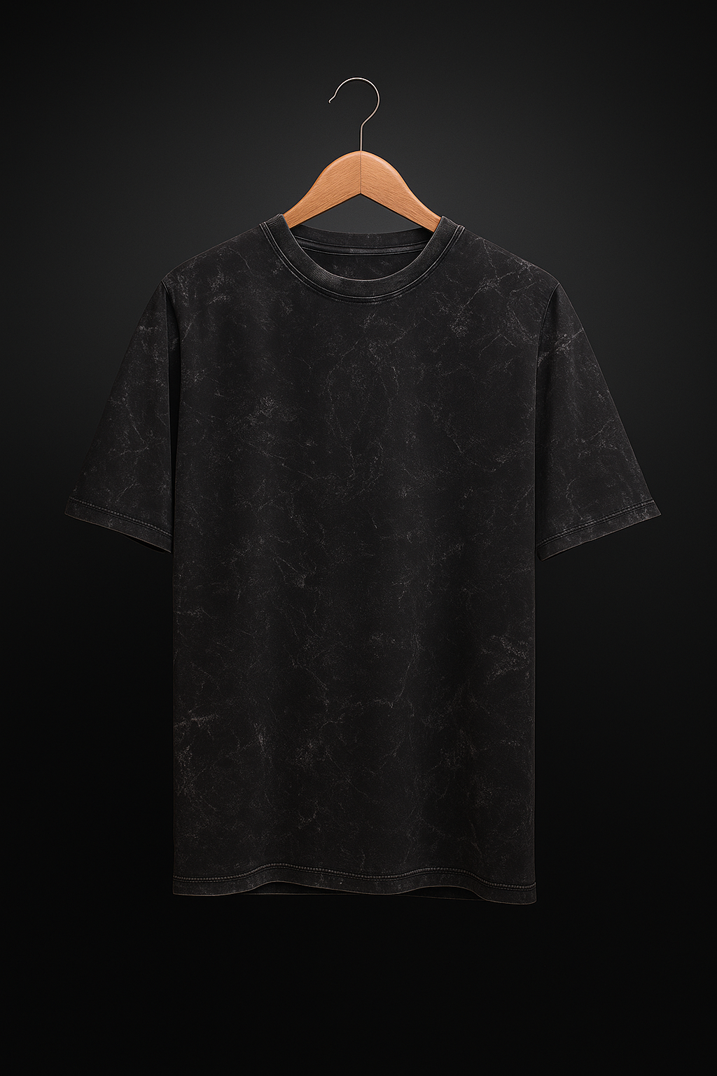 Wolvra Black Acid Wash Oversized T-Shirt