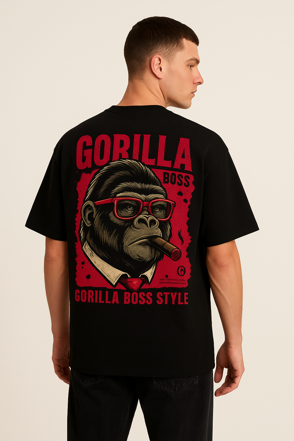 Gorilla Boss Oversized Black T-Shirt