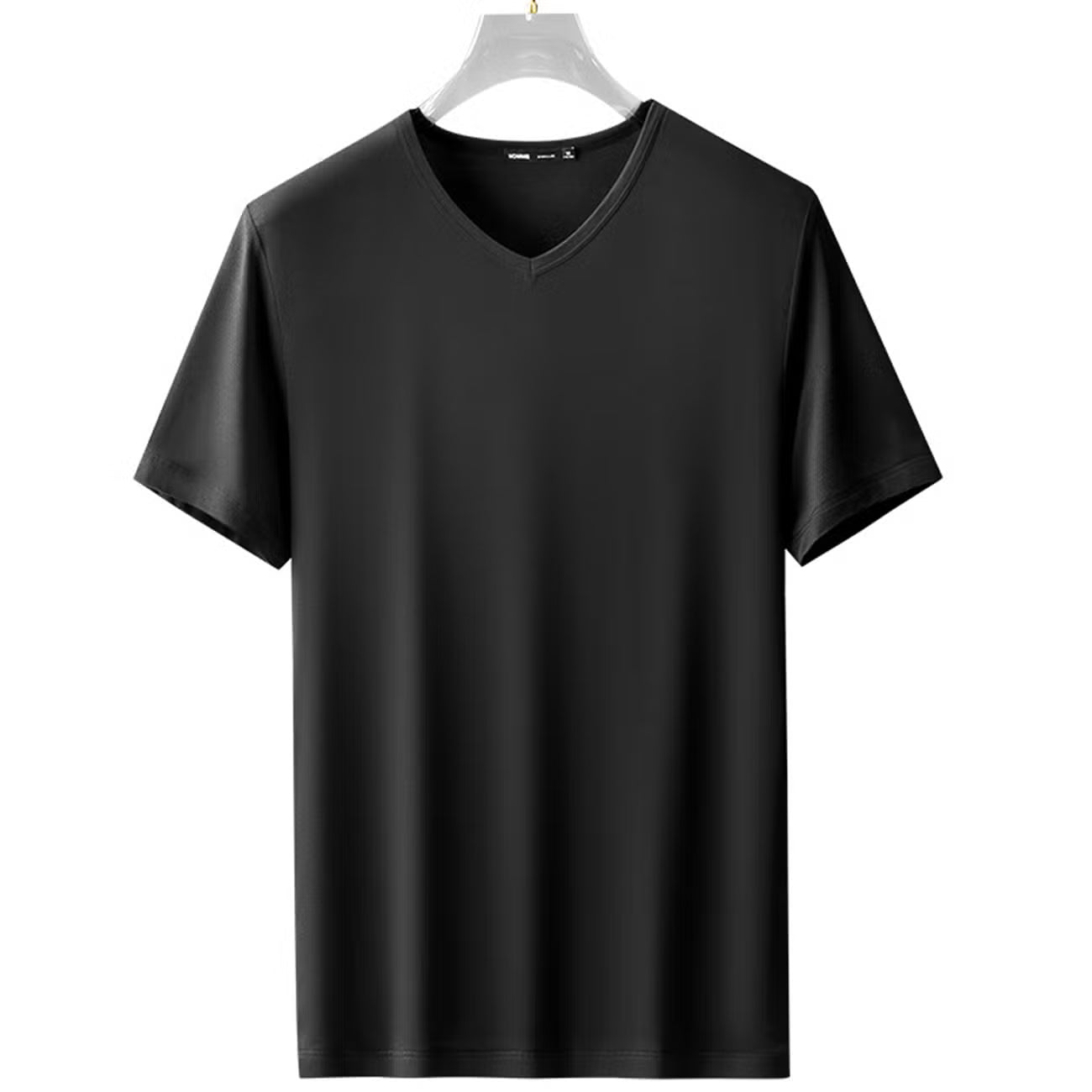 Premium Black V-Neck T-Shirt – Modern Minimalist Fit