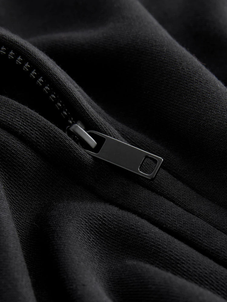 Premium Black Zip Hoodie