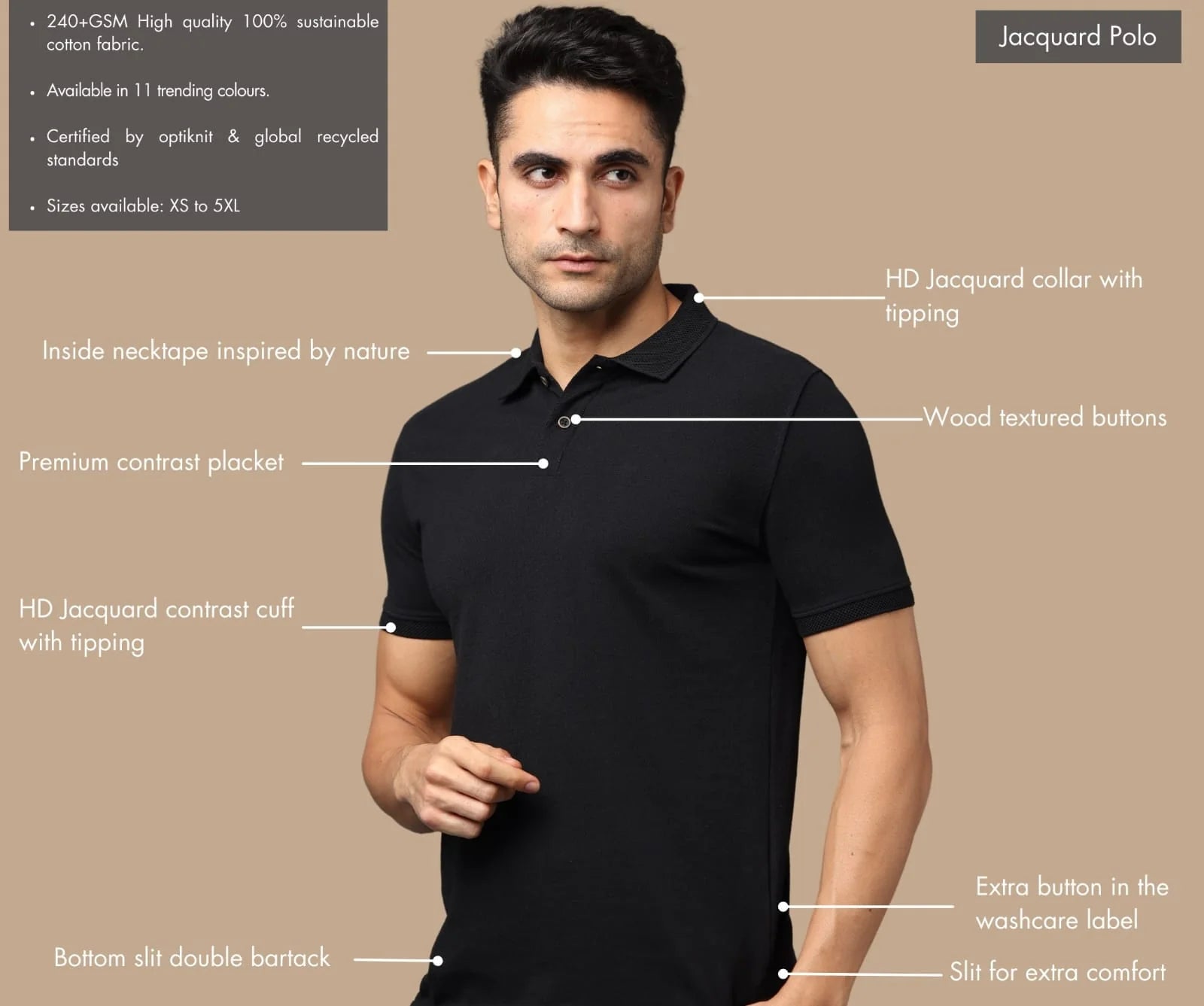 Premium Black Polo T-Shirt