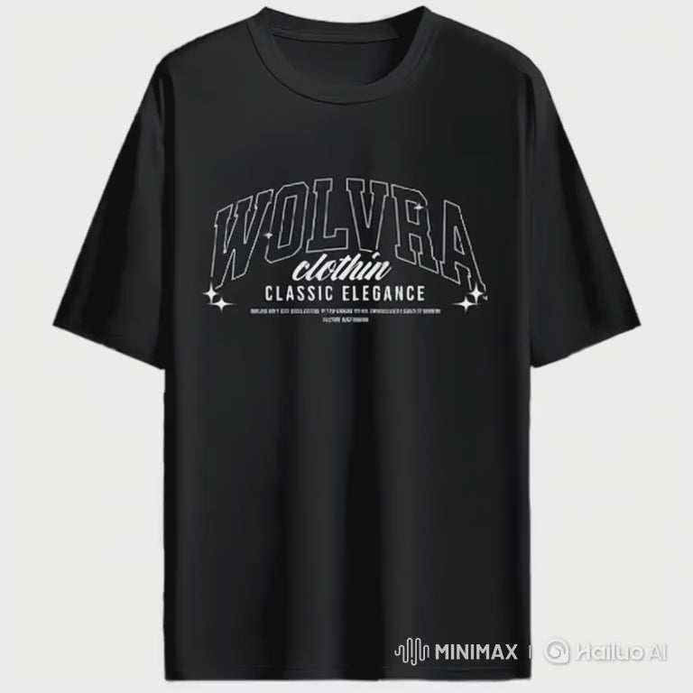 Wolvra Black Oversized T-Shirt